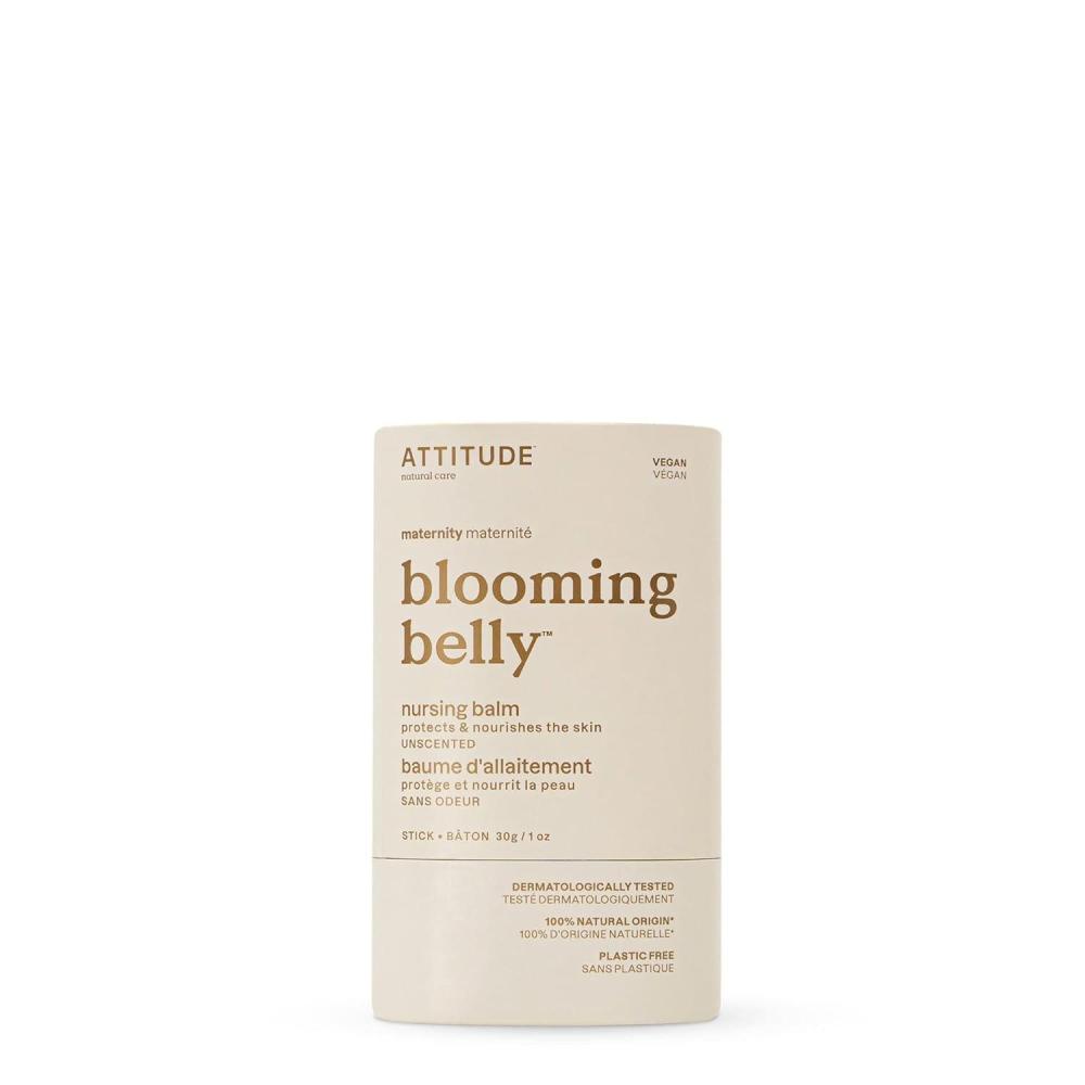 image:imageATTITUDE PlasticFree Nursing Balm Bar Safe for Nursing Plant and MineralBased Ingredients Vegan and Crueltyfree Maternity Products Unscented 1 OunceUnscented