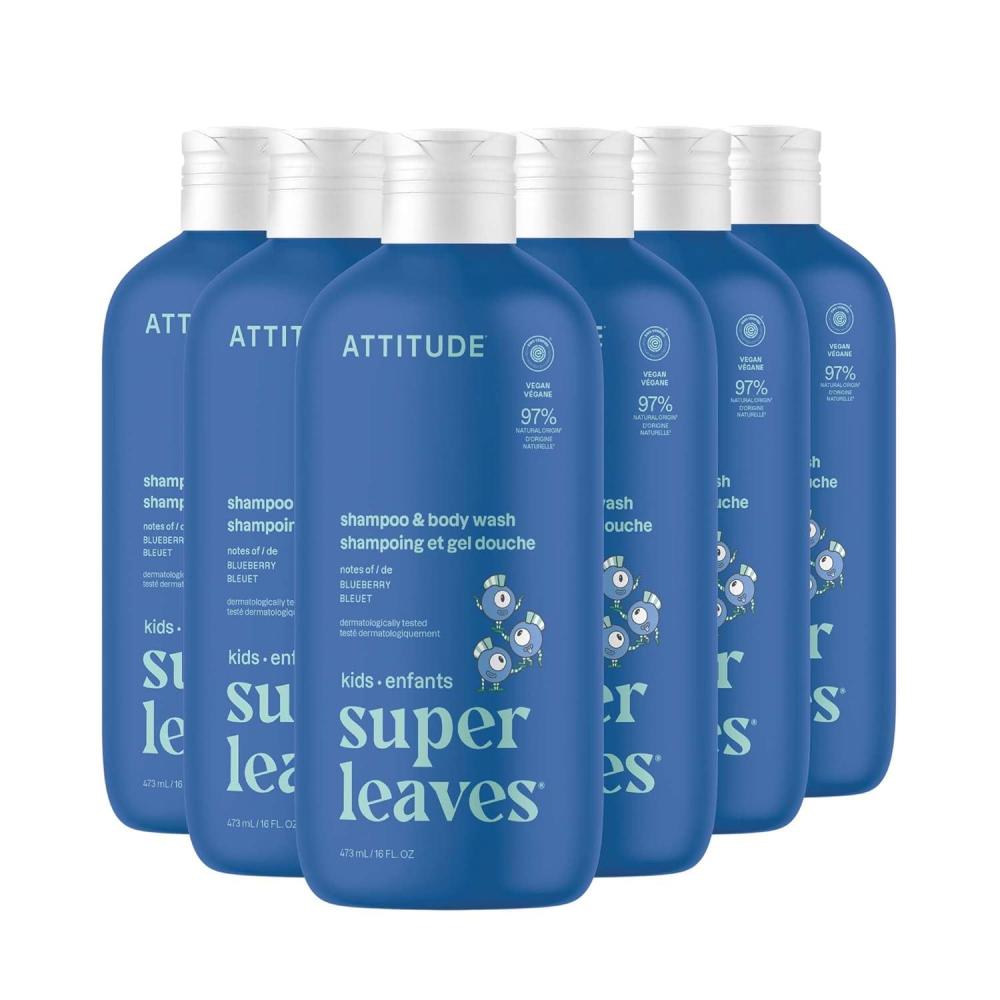 image:imageATTITUDE Shampoo and Body Wash for Kids EWG Verified Hair and Body Cleanser Dermatologically Tested Soap Plant and Mineral Based Bath Products Vegan Vanilla amp Pear 16 Fl Oz Pack of 6Blueberry