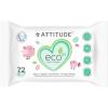 ATTITUDE Biodegradable Baby Wipes, Plant Based Unscented Diaper Wipes for Babies and Newborn, Dermatologically Tested, Vegan, 72 Count