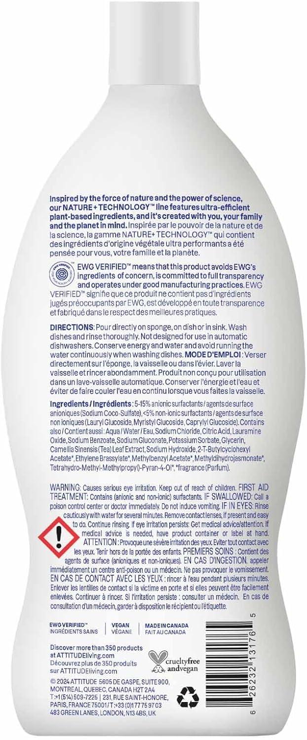 image:imageATTITUDE Dish Soap EWG Verified PlantBased amp Vegan Dishwashing Liquid Naturally Derived Green Apple and Basil 237 Fl Oz Pack of 3Grapefruit