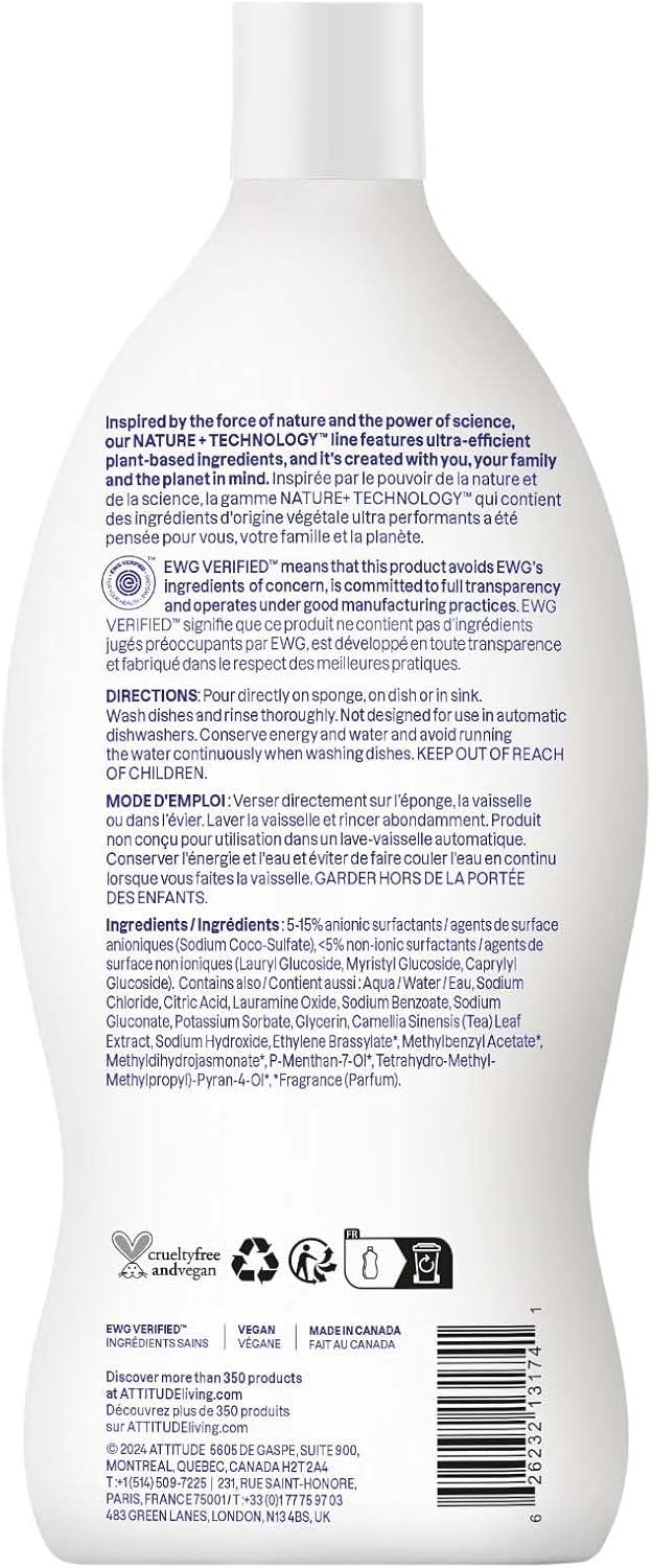 image:imageATTITUDE Dish Soap EWG Verified PlantBased amp Vegan Dishwashing Liquid Naturally Derived Wildflowers Scent 237 Fl Oz Pack of 9Green Apple Basil