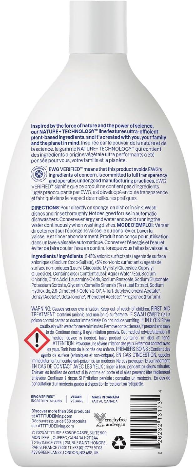 image:imageATTITUDE Dish Soap EWG Verified PlantBased amp Vegan Dishwashing Liquid Naturally Derived Wildflowers Scent 237 Fl Oz Pack of 9Wildflowers