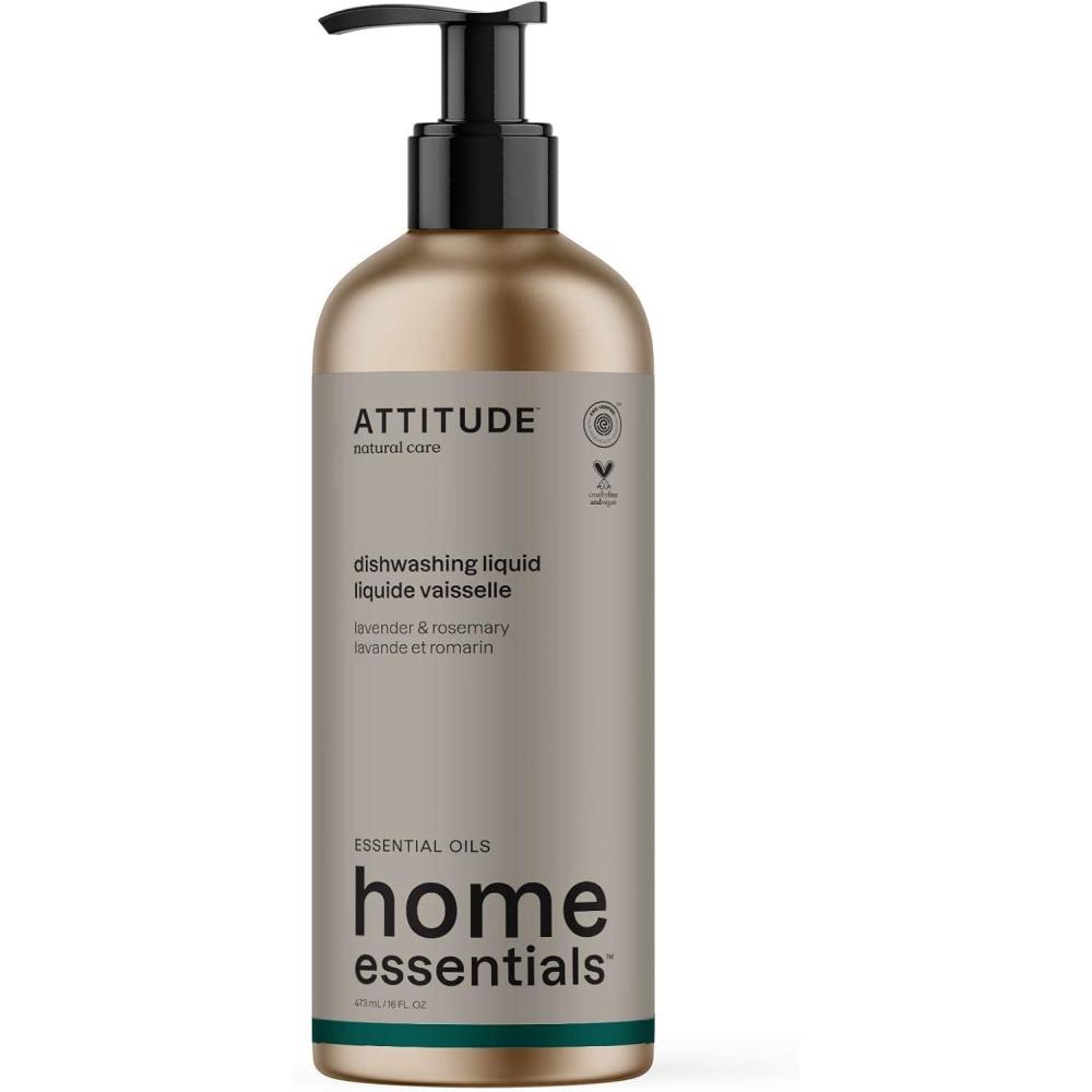 image:imageATTITUDE Dish Soap EWG Verified Plant and MineralBased Ingredients Vegan and Crueltyfree Household Products Lavender and Rosemary 16 Fl Oz