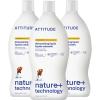 ATTITUDE Dish Soap, EWG Verified, Plant-Based & Vegan Dishwashing Liquid, Naturally Derived, Citrus Zest, 23.7 Fl Oz (Pack of 3)(Citrus Zest)