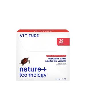 ATTITUDE Dishwasher Pods, Plant-Based & Vegan, Phosphate-Free Detergent Tablets, Naturally Derived, Unscented, 26 Count(26 Count (Pack of 1))
