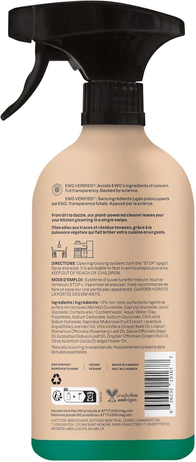 image:imageATTITUDE Kitchen Cleaner Spray EWG Verified Degreaser Spray to Cut Grease amp Grime PlantBased amp Vegan Lavender amp Rosemary 26 Fl Oz26 Fl Oz Pack of 3