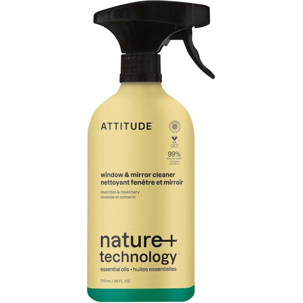 image:imageATTITUDE Window amp Mirror Cleaner Spray PlantBased Ingredients EWG Verified Streak Free Removes Fingerprints Dust and Dirt Lavender amp Rosemary 26 Fl Oz26 Fl Oz Pack of 1