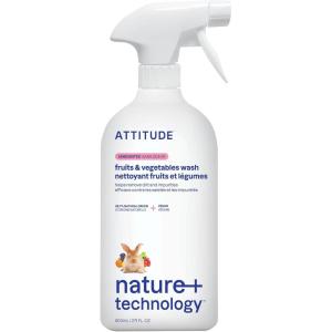 ATTITUDE Fruit & Vegetable Wash, Unscented Food-Safe Produce Wash to Remove Dirt, Wax & Residue, Vegan Plant-Based Produce Cleaner, Bulk Refill, 67.6 Fl Oz(27.1 Fl Oz (Pack of 1))