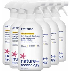 Attitude Daily Shower & Tile Cleaner, Citrus Zest, Plant Based, Cruelty Free, 27 Fluid Ounces (Pack of 1)(27 Fl Oz (Pack of 1))