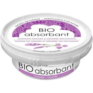 ATTITUDE Bio Absorbant Air Purifier with Activated Carbon, Plant- and Mineral-Based, Absorbs Odors, Vegan, Glacial, 8 Ounces(Lavender)