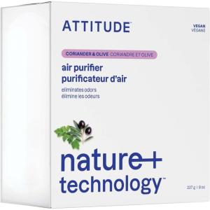 ATTITUDE Odor Eliminator with Activated Carbon, Plant-Based Air Purifier, Vegan, Green Apple and Basil, 8 Ounces(Coriander & Olive)