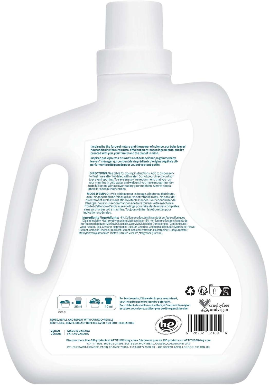 image:imageATTITUDE Baby Fabric Softener Plant and MineralBased Ingredients HE Compatible Vegan and Crueltyfree Laundry and Household Products Unscented 80 Loads 676 Fl OzSoothing Chamomile