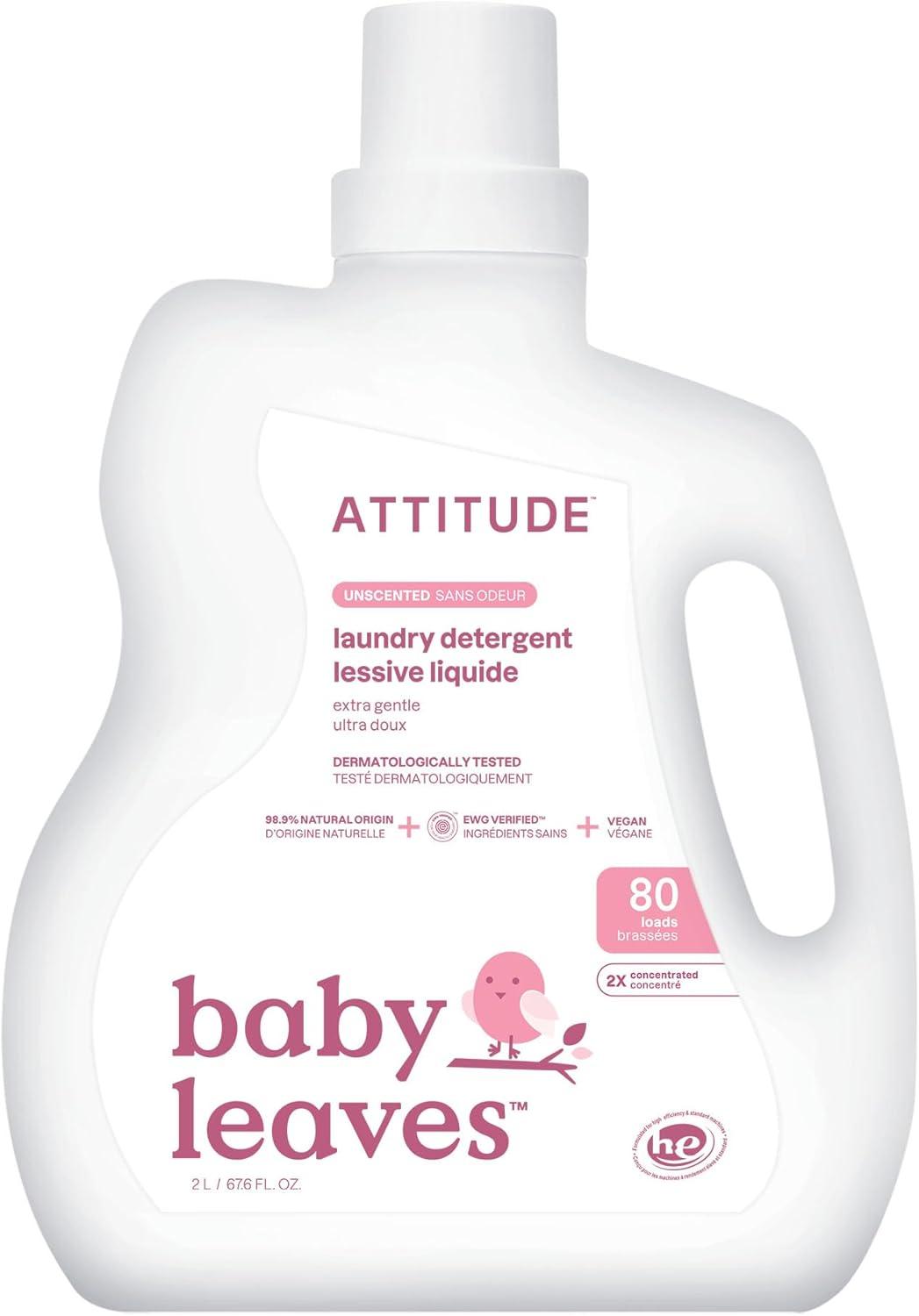 image:imageATTITUDE Baby Laundry Detergent Liquid EWG Verified Safe for Baby Clothes Infant and Newborn Naturally Derived HE Compatible Soothing Chamomile 80 Loads 676 Fl Oz AMAZON EXCLUSIVEUnscented