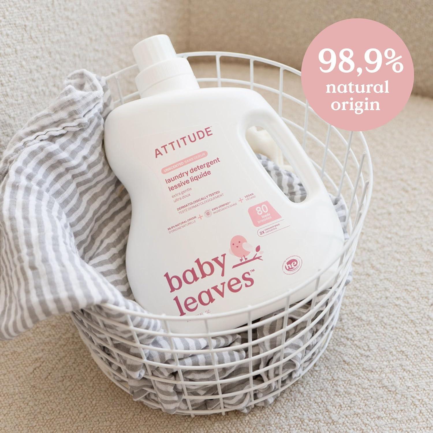 image:imageATTITUDE Baby Laundry Detergent Liquid EWG Verified Safe for Baby Clothes Infant and Newborn Naturally Derived HE Compatible Soothing Chamomile 80 Loads 676 Fl Oz AMAZON EXCLUSIVEUnscented