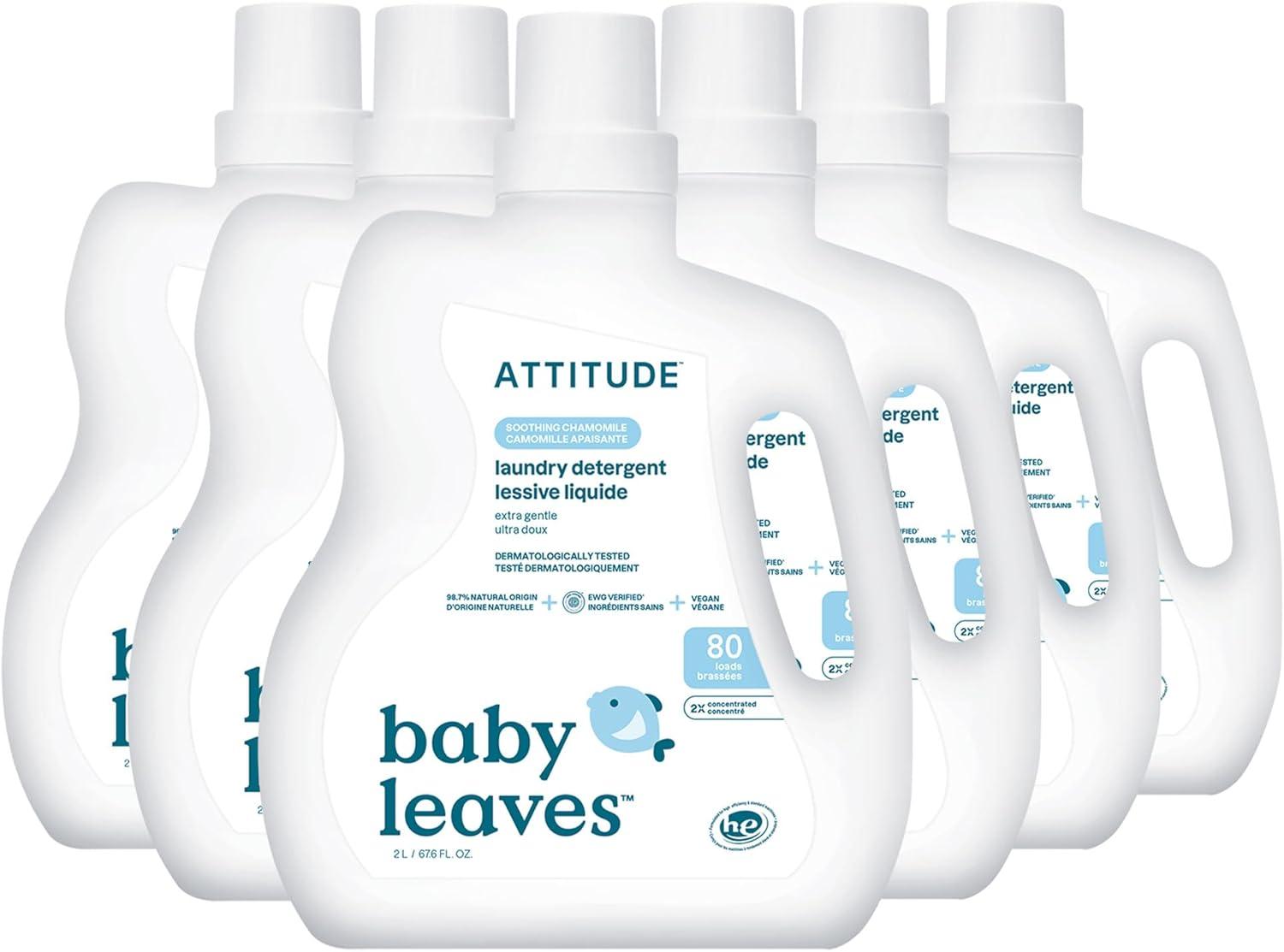 image:imageATTITUDE Baby Laundry Detergent Liquid EWG Verified Safe for Baby Clothes Infant and Newborn Naturally Derived HE Compatible Soothing Chamomile 80 Loads 676 Fl Oz AMAZON EXCLUSIVESoothing Chamomile