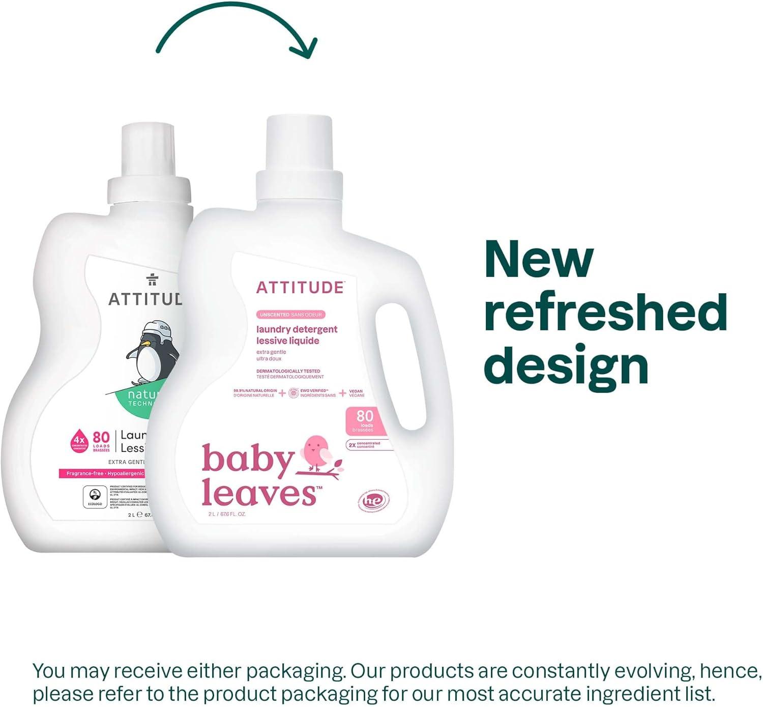 image:imageATTITUDE Baby Laundry Detergent Liquid EWG Verified Safe for Baby Clothes Infant and Newborn Naturally Derived HE Compatible Soothing Chamomile 80 Loads 676 Fl Oz AMAZON EXCLUSIVEUnscented