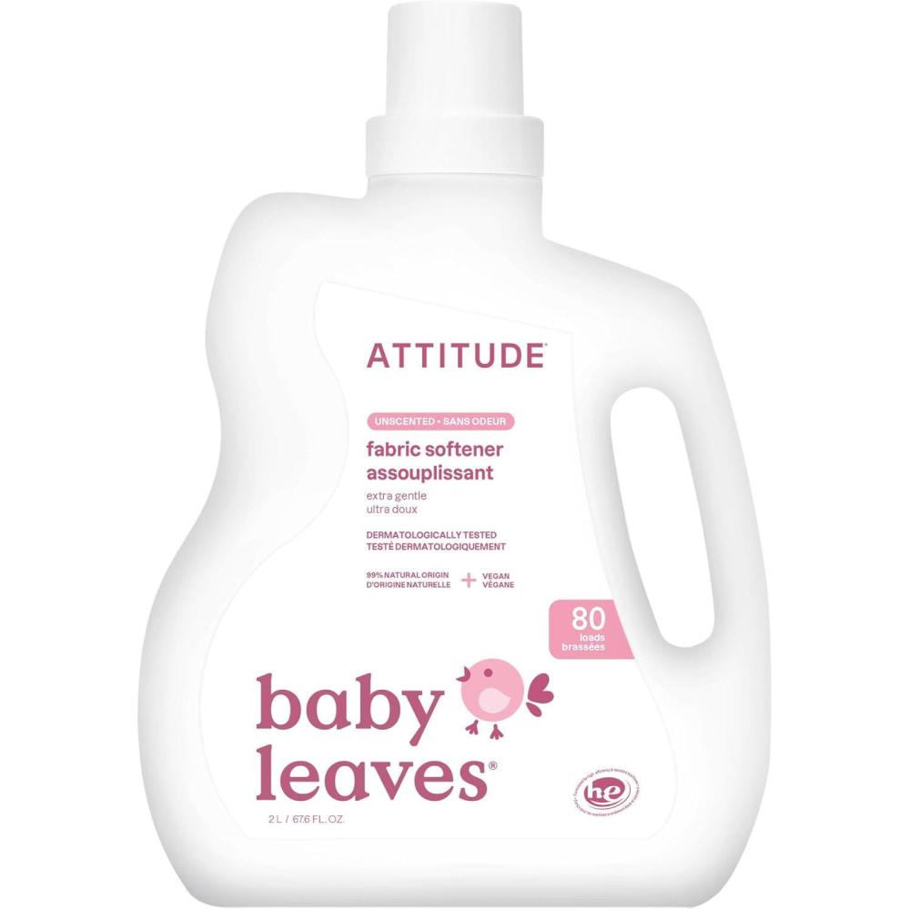 image:imageATTITUDE Baby Fabric Softener Plant and MineralBased Ingredients HE Compatible Vegan and Crueltyfree Laundry and Household Products Unscented 80 Loads 676 Fl OzUnscented