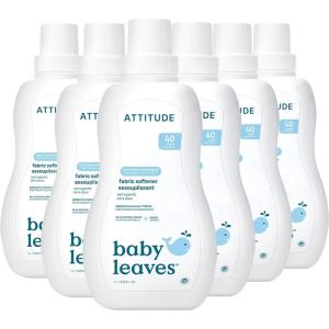 ATTITUDE Baby Fabric Softener, Plant and Mineral-Based Ingredients, HE Compatible, Vegan and Cruelty-free Laundry and Household Products, Soothing Chamomile, 40 Loads, 33.8 Fl Oz (Pack of 6)(Soothing Chamomile)