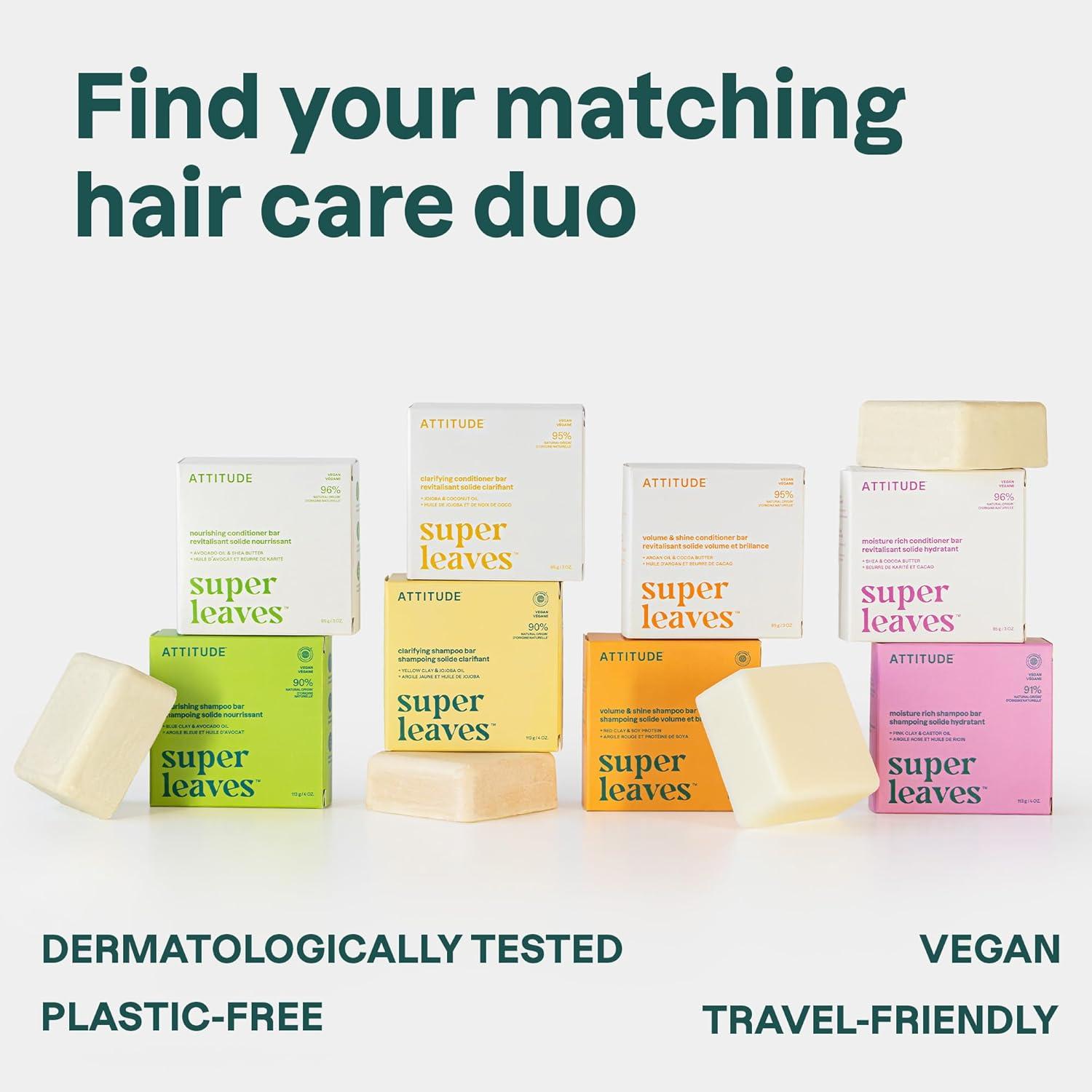 image:imageATTITUDE Volume amp Shine Shampoo and Conditioner Bar Bundle Natural Origin for Thin and Flat Hair Vegan Orange Blossom amp Eucalyptus 2 Bars