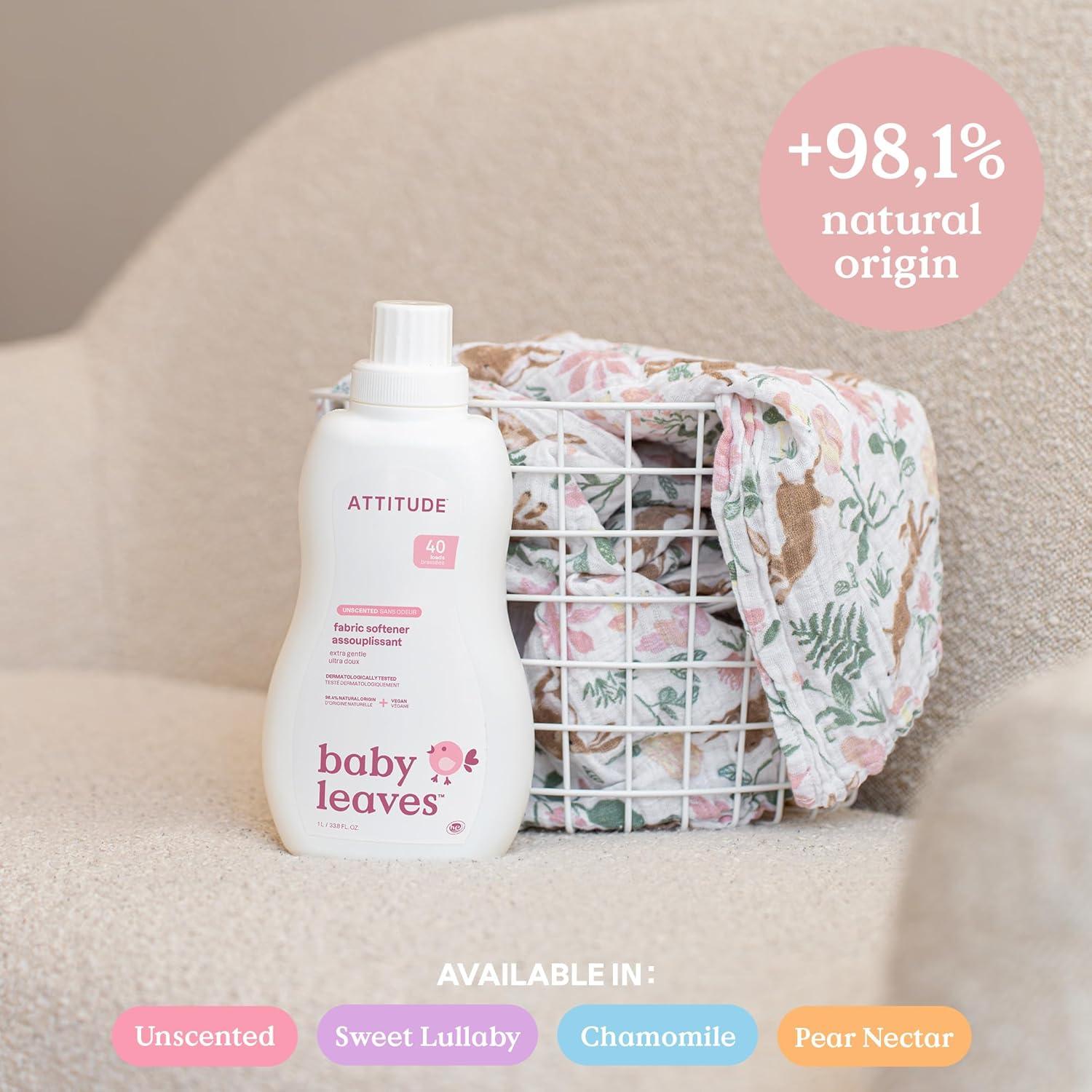image:imageBundle of ATTITUDE Baby Liquid Laundry Detergent and Fabric Softener Plant and MineralBased HE Vegan Laundry Products Sweet Lullaby 338 Fl Oz