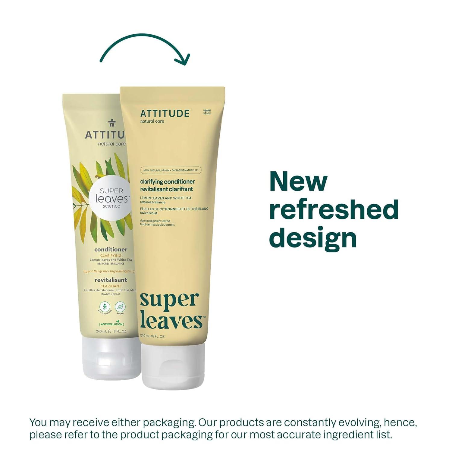 image:imageBundle of ATTITUDE Clarifying Hair Shampoo and Conditioner EWG Verified Dermatologically Tested Plant and MineralBased Vegan Beauty Products Lemon Leaves and White Tea 16 Fl Oz