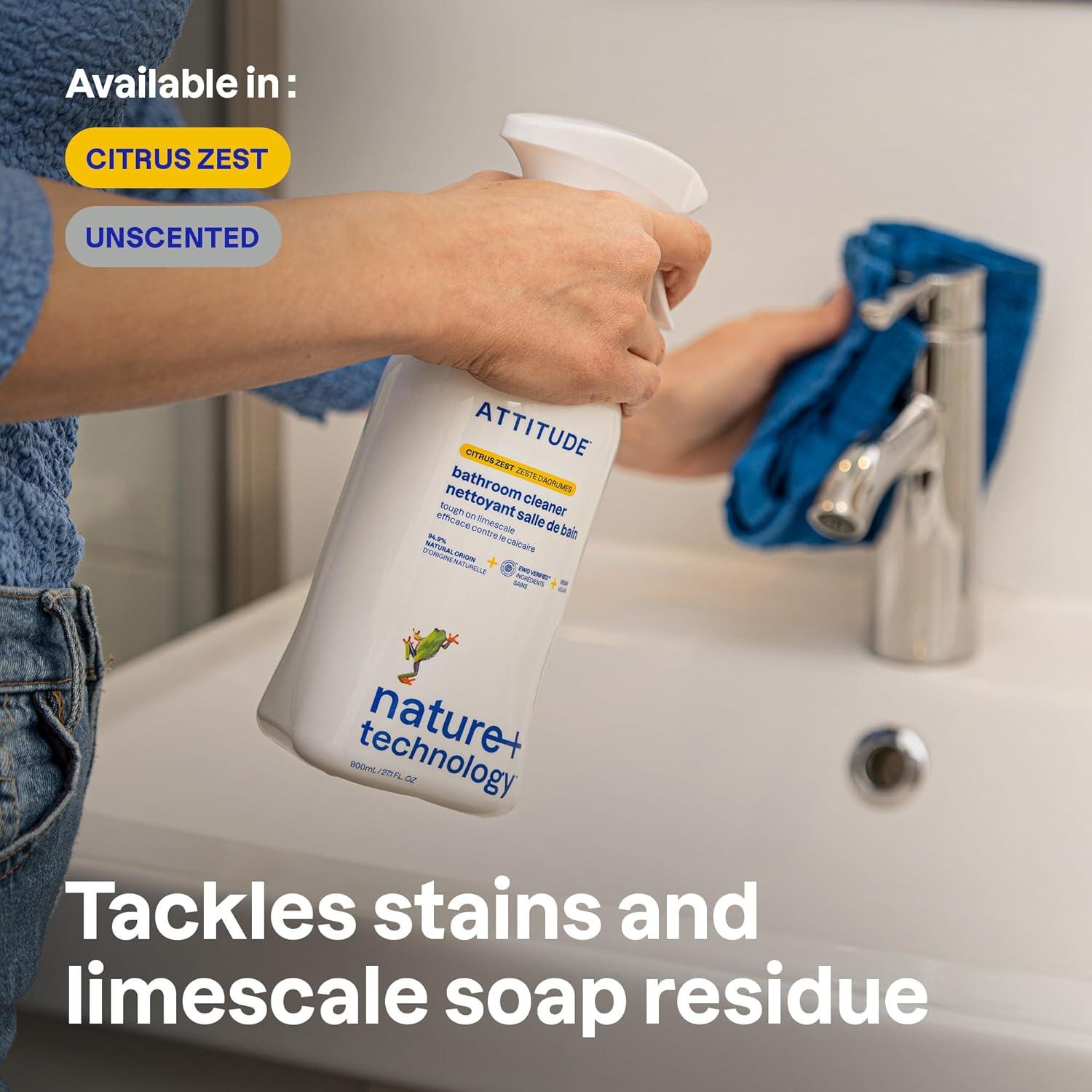 image:imageBundle of ATTITUDE Nature Hypoallergenic All Purpose Bathroom Cleaner Citrus Zest 271 Fl Oz Bulk Refill 676 Fl Oz