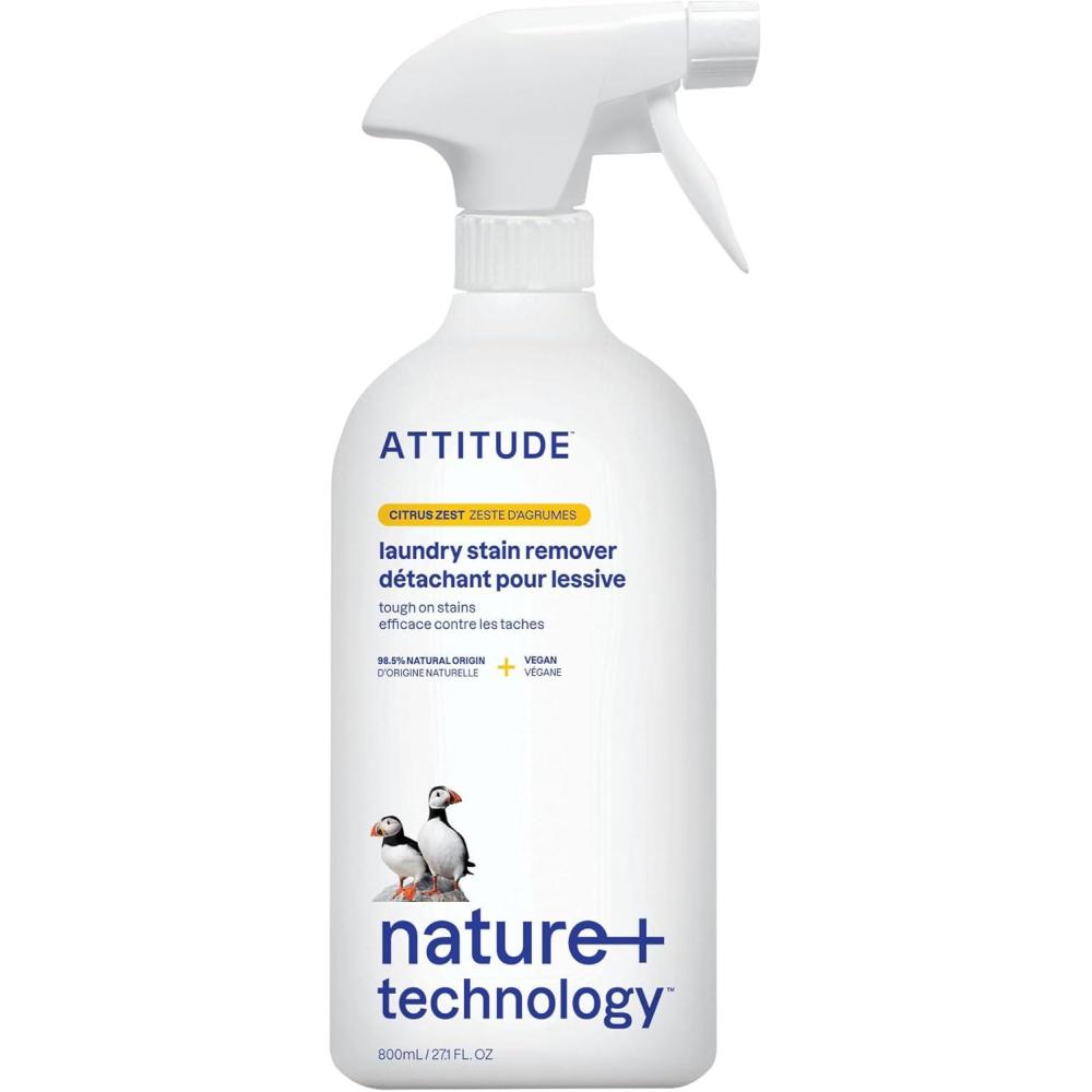 image:imageATTITUDE Stain Remover Spray for Laundry Removes Odors amp Stains PlantBased amp Vegan Citrus Zest Scent 271 Fl Oz271 Fl Oz Pack of 1