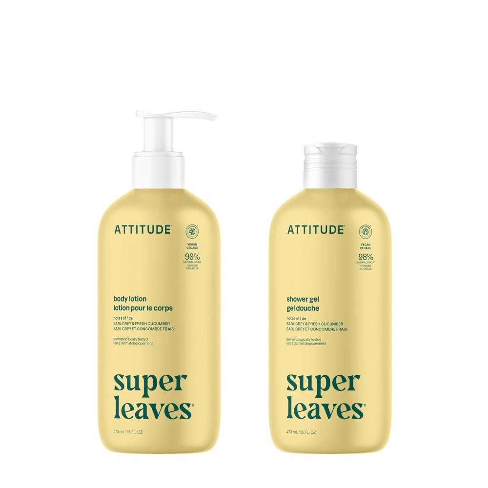 image:imageBundle of ATTITUDE Body Lotion and Body Wash EWG Verified Dermatologically Tested Plant and MineralBased Vegan Beauty Products Refreshing Lemon Leaves 16 Fl Oz