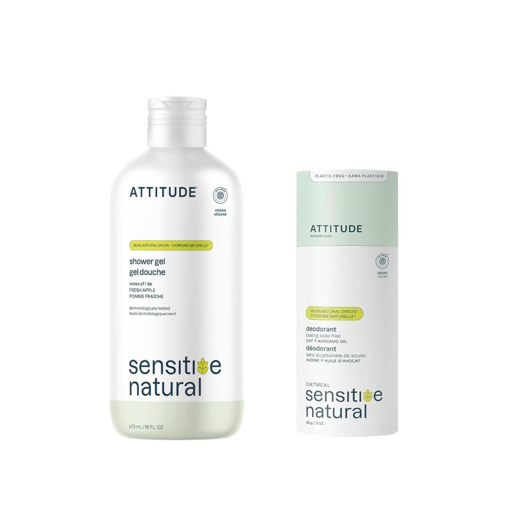 image:imageBundle of ATTITUDE Body Wash for Sensitive Skin with Oat and Avocado Oil EWG Verified Dermatologically Tested Vegan 16 Fl Oz  Baking Soda Free Deodorant for Sensitive Skin Avocado Oil 3 Oz