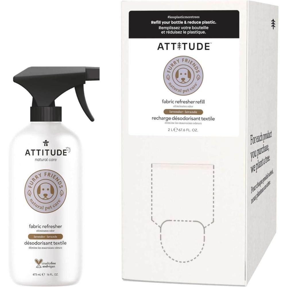 image:imageBundle of ATTITUDE Fabric Refresher for Pets Neutralizes Odors Plant and MineralBased Ingredients Vegan and Crueltyfree Lavender 16 Fl Oz  Bulk Refill 6762 Fl Oz