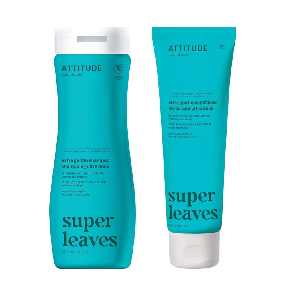 image:imageBundle of ATTITUDE Hair Shampoo and Conditioner Plant and MineralBased Ingredients Vegan and Crueltyfree Beauty and Personal Care Products Unscented 16 Fl Oz and 8 Fl Oz