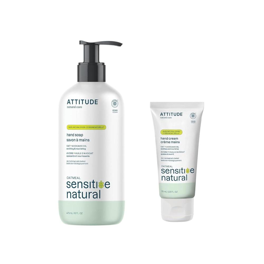 image:imageBundle of ATTITUDE Hand Soap for Sensitive Skin with Oat and Avocado Oil EWG Verified Dermatologically Tested Vegan 16 Fl Oz Hand Cream 25 Fl Oz