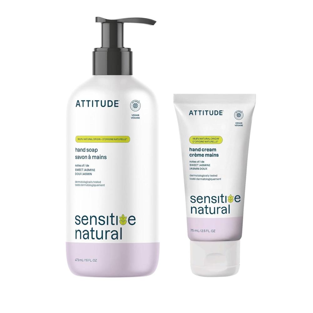 image:imageBundle of ATTITUDE Hand Soap for Sensitive Skin with Oat and Chamomile EWG Verified Dermatologically Tested Vegan 16 Fl Oz  Hand Cream 25 Fl Oz