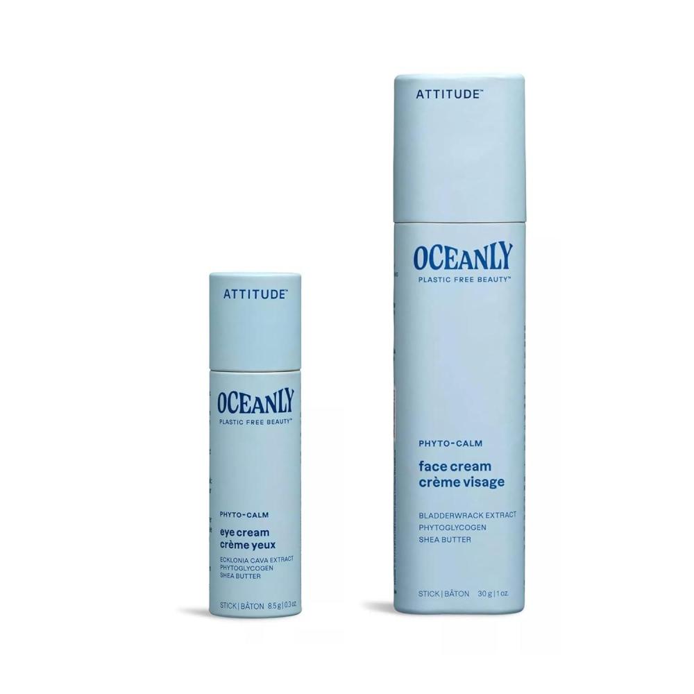 image:imageBundle of ATTITUDE Oceanly Eye Cream Stick EWG Verified Plasticfree Plant and MineralBased Ingredients Vegan PHYTO CALM Unscented 03 O  Face Cream Stick PHYTO CALM Unscented 1 Oz
