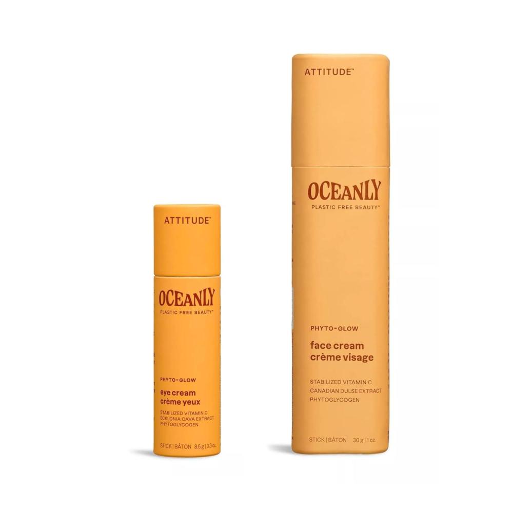 image:imageBundle of ATTITUDE Oceanly Eye Cream Stick EWG Verified Plasticfree Plant and MineralBased Ingredients Vegan PHYTO GLOW Unscented 03 Oz Face Cream Stick PHYTO GLOW Unscented 1 Oz