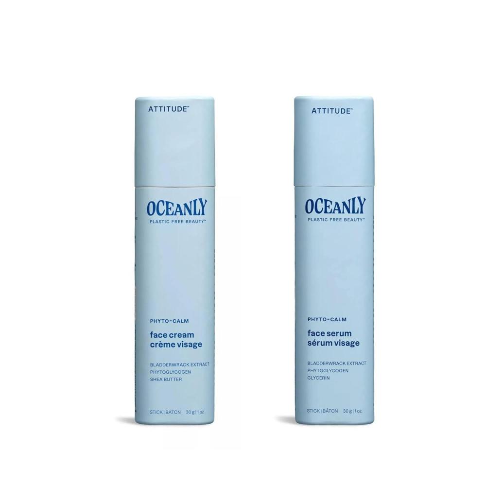 image:imageBundle of ATTITUDE Oceanly Face Cream and Face Serum Stick EWG Verified Plasticfree Plant and MineralBased Ingredients Vegan and Crueltyfree Beauty Products PHYTO CALM Unscented 1 Ounce