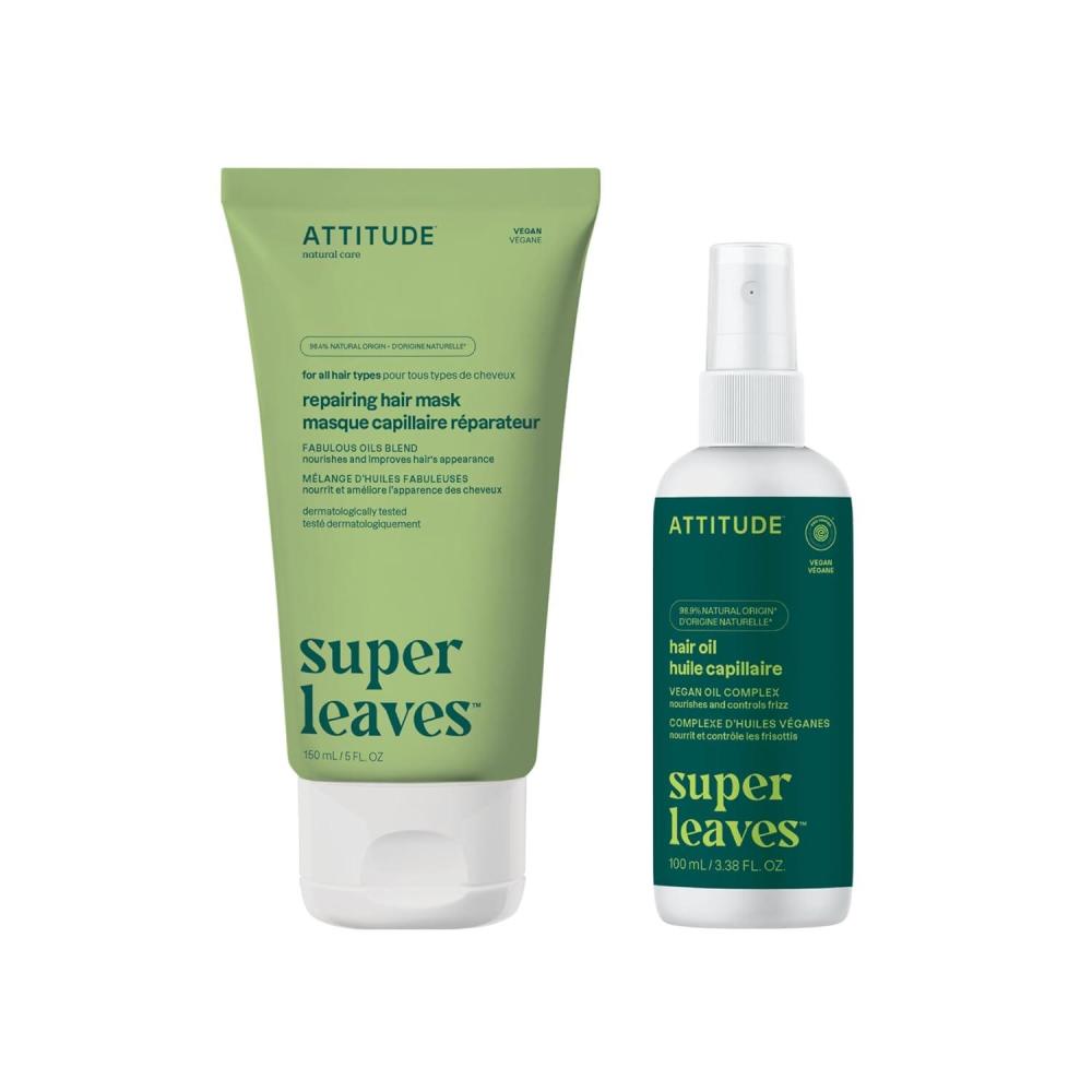 image:imageBundle of ATTITUDE Repairing Hair Mask Nourishes and Improves Hairs Appearance Pink Argan 8 Fl Oz ATTITUDE Nourishing Hair Oil EWG Verified Softens Dry Hair Dermatologically Tested100 mL