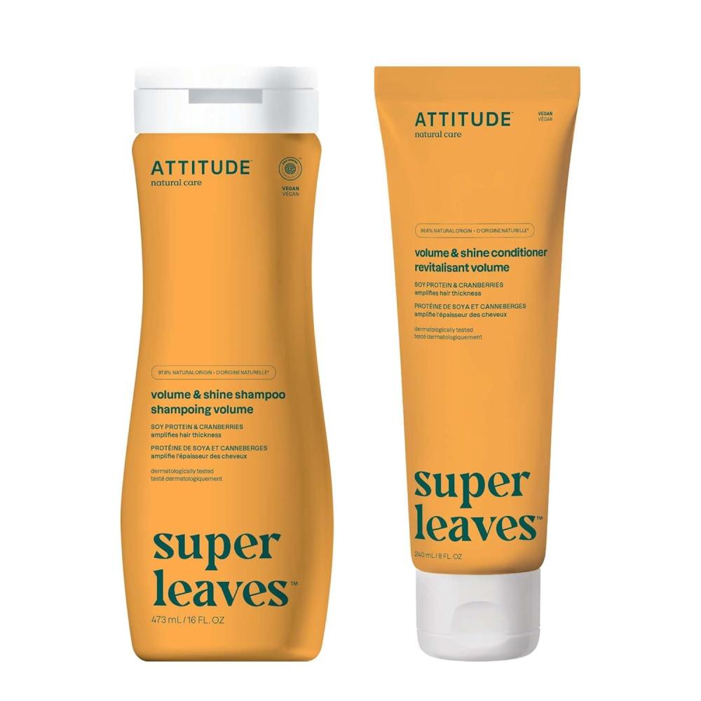 image:imageBundle of ATTITUDE Volume And Shine Hair Shampoo and Conditioner Dermatologically Tested Plant and MineralBased Vegan Beauty Products Soy Protein And Cranberries