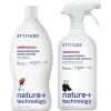 Bundle of ATTITUDE All-Purpose Cleaner, EWG Verified, Streak-Free, Plant- and Mineral-Based, Vegan, Unscented, 27.1 Fl Oz + Dishwashing Liquid, EWG Verified, Unscented, 23.7 Fl Oz