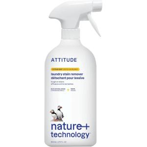 ATTITUDE Stain Remover Spray for Laundry, Removes Odors & Stains, Plant-Based & Vegan, Citrus Zest Scent, 27.1 Fl Oz(27.1 Fl Oz (Pack of 1))
