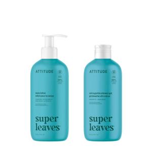 Bundle of ATTITUDE Body Wash and Body Lotion, EWG Verified, Dermatologically Tested, Plant and Mineral-Based Ingredients, Vegan Beauty Products, Extra Gentle, Unscented, 473 mL
