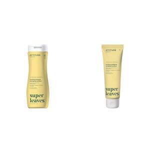 Bundle of ATTITUDE Clarifying Hair Shampoo and Conditioner, EWG Verified, Dermatologically Tested, Plant- and Mineral-Based, Vegan Beauty Products, Lemon Leaves and White Tea, 16 Fl Oz