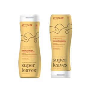 Bundle of ATTITUDE Hair Shampoo and Conditoner, EWG Verified, Plant- and Mineral-Based Ingredients, Vegan and Cruelty-free Beauty and Personal Care Products, Wavy and Curly, Sweet Tropical, 16 Fl Oz