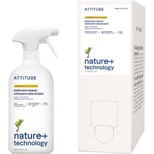 Bundle of ATTITUDE Nature +, Hypoallergenic All Purpose Bathroom Cleaner, Citrus Zest 27.1 Fl Oz + Bulk Refill 135.26 Fl Oz