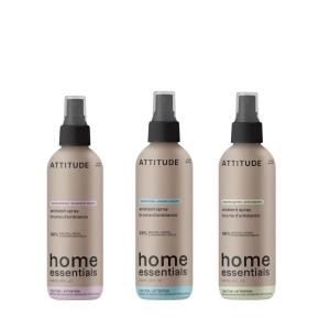 Bundle of ATTITUDE Scented Room and Air Freshner Spray, for Home and Bathroom, Natural Origin Ingredients, Vegan, in three scents, Japanese Garden, Santorini Bliss & Tuscan Getaway, 8 Fl Oz