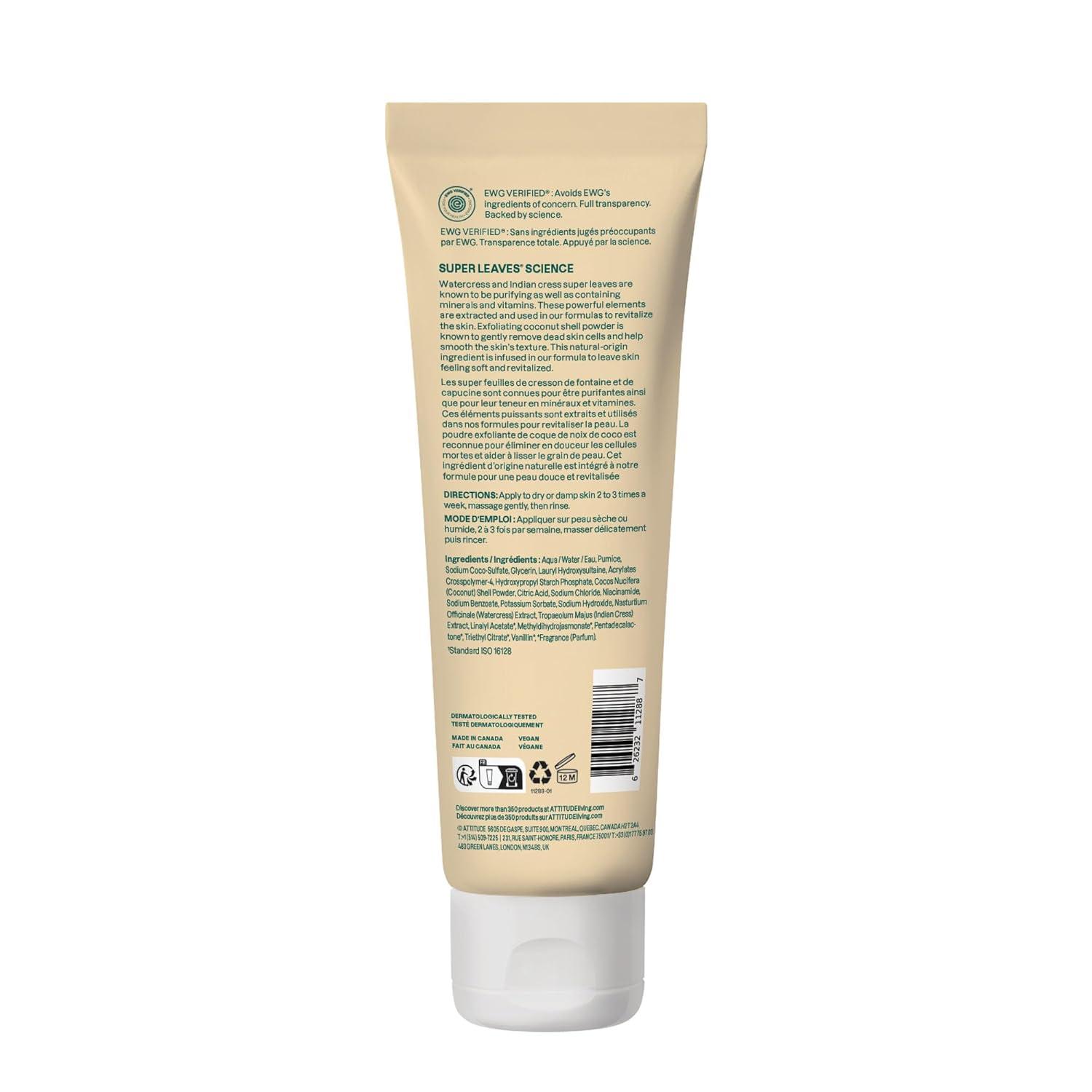 image:imageATTITUDE Exfoliating Body Scrub with Niacinamide EWG VERIFIED Gently Removes Dead Skin Cells for Smooth Coconut Shell Powder amp Pumice Soft Skin Amber Vanilla 8 Fl Oz