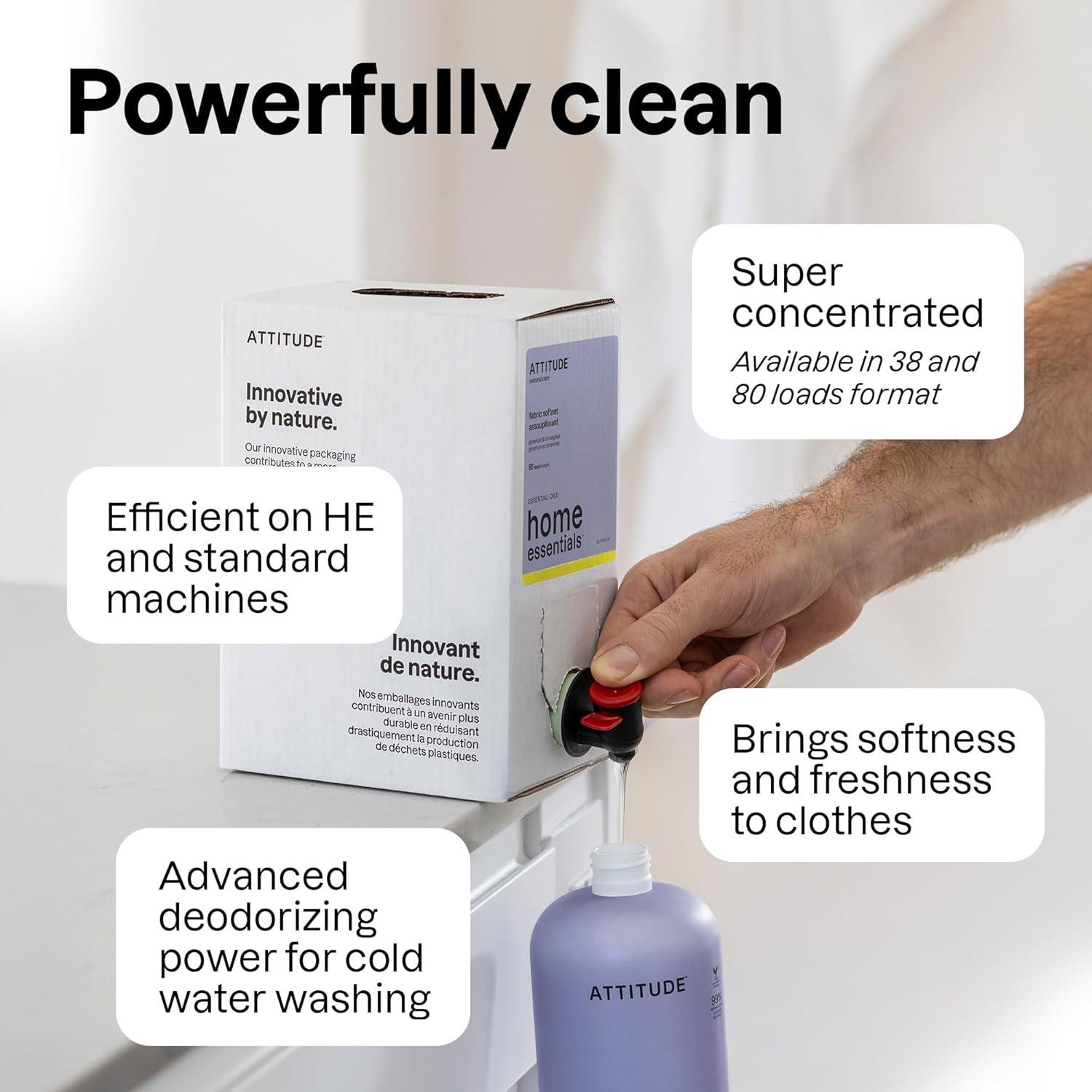 image:imageATTITUDE Liquid Fabric Softener Natural Origin Ingredients For White and Colored Clothing Deodorizes Gentle on Delicate skin Infused With Essential Oils Geranium amp Lemongrass 38 Loads 32 Fl OzGeranium Lemongrass
