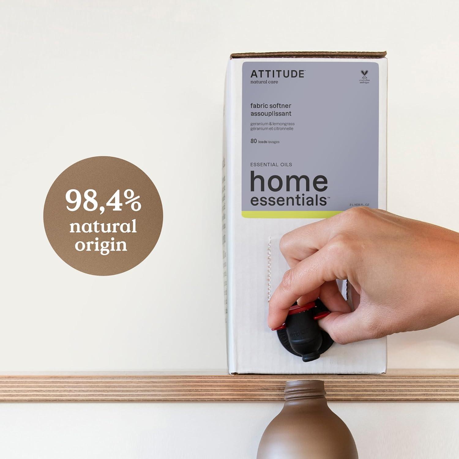 image:imageATTITUDE Liquid Fabric Softener Natural Origin Ingredients For White and Colored Clothing Deodorizes Gentle on Delicate skin Infused With Essential Oils Geranium amp Lemongrass 38 Loads 32 Fl OzGeranium Lemongrass