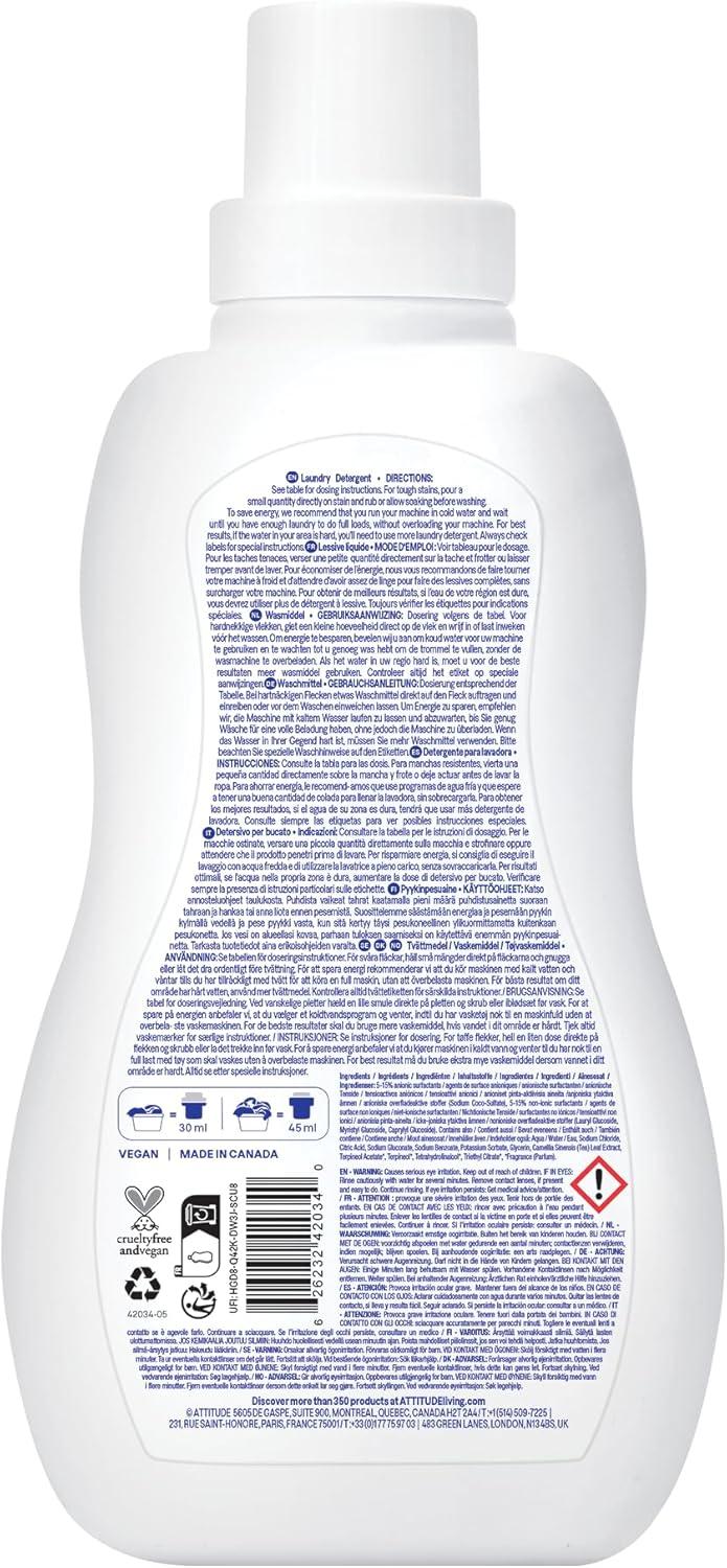 image:imageATTITUDE Liquid Laundry Detergent EWG Verified HE Compatible PlantBased amp Vegan Natural Laundry Soap Citrus Zest Scent 35 Loads 355 Fl Oz Pack of 6