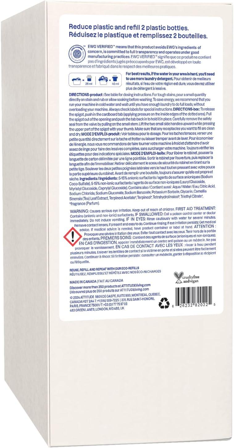 image:imageATTITUDE Liquid Laundry Detergent EWG Verified Laundry Soap HE Compatible Vegan and Plant Based Products CrueltyFree Citrus Zest Bulk Refill 80 Loads 676 Fl Oz Pack of 4